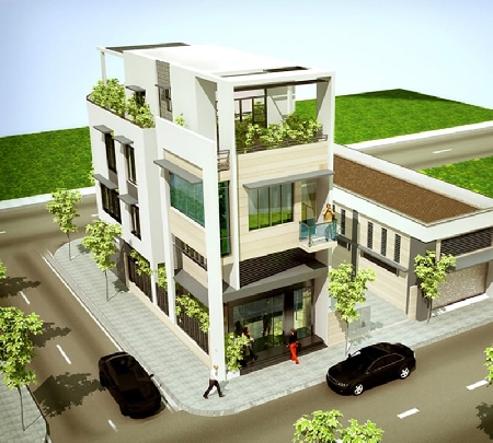 Giải pháp thiết kế nhà 3 mặt phố tại dự án Stella Vĩnh Long của Kita Group -  về mặt bằng Stella Vĩnh Long là điều mà gia chủ rất quan tâm.
Công trình mang phong cách kiến trúc hiện đại nên việc kết hợp của các  đường nét khúc chiết, mảng và khối đơn giản là điều mà